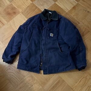 Vintage Distressed Carhartt Navy Coat